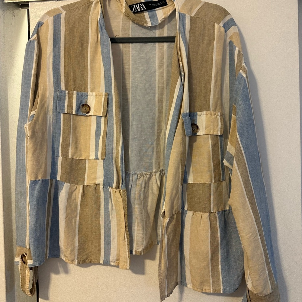 Zara Women's Multicolor Striped Blazer